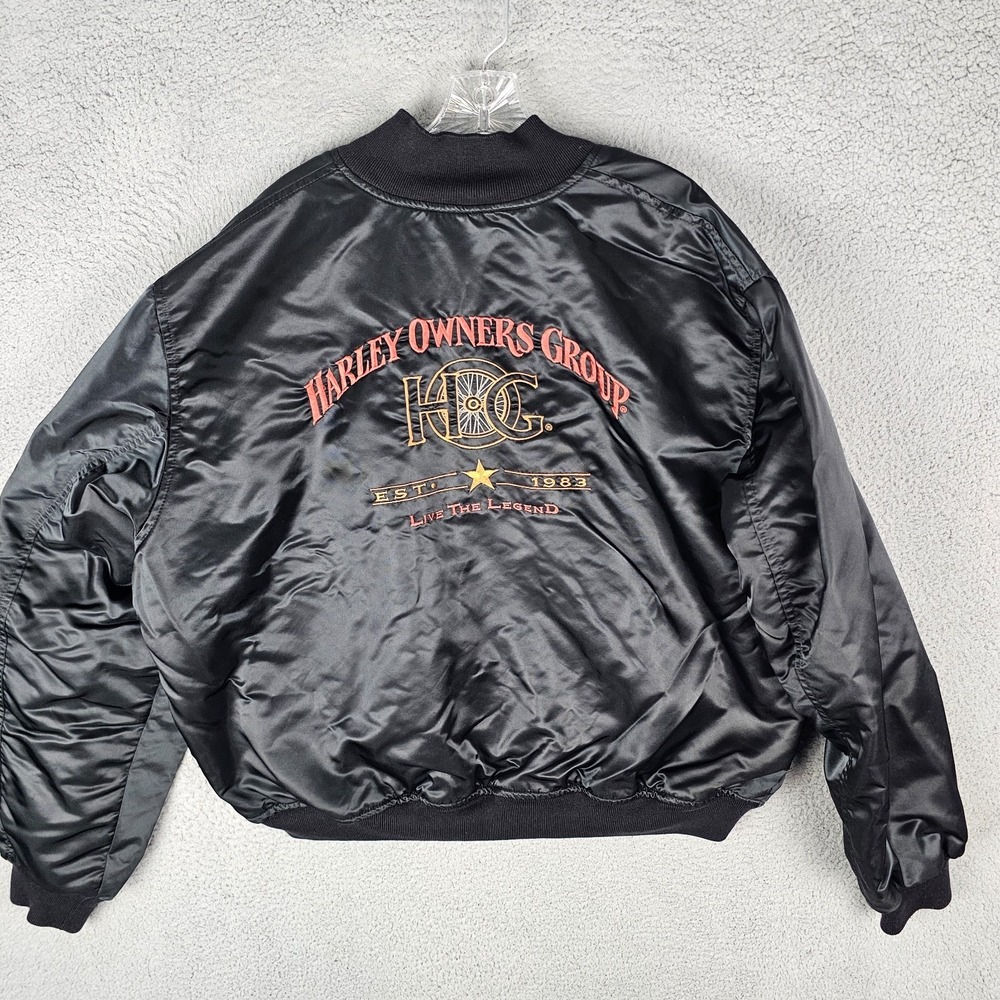 Harley-Davidson Vintage Made In USA HOG Harley Owners Group Bomber Jacket XXL